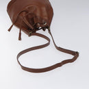 Burberrys Shoulder Bag Leather Brown Gold Auth hk2525-7