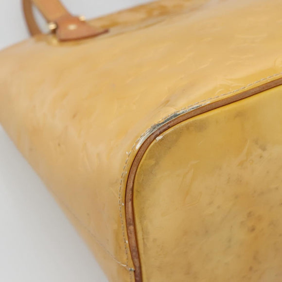 LOUIS VUITTON Monogram Vernis Houston Hand Bag Beige M91004 LV Auth hk2531