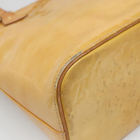 LOUIS VUITTON Monogram Vernis Houston Hand Bag Beige M91004 LV Auth hk2531