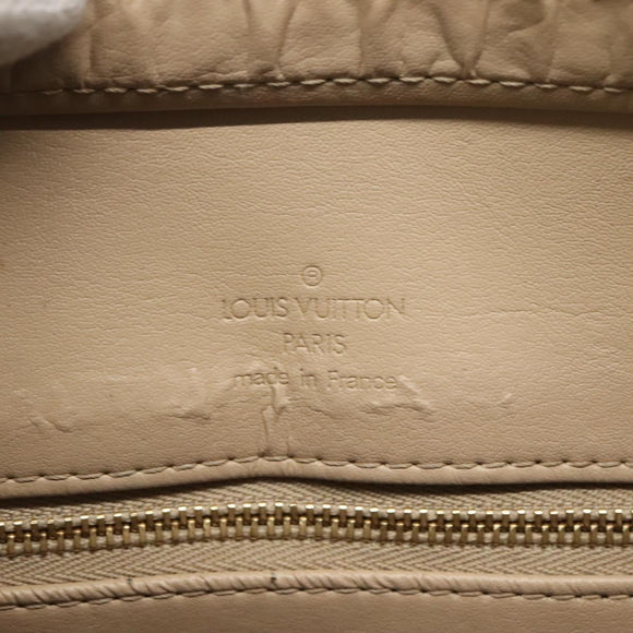 LOUIS VUITTON Monogram Vernis Houston Hand Bag Beige M91004 LV Auth hk2531