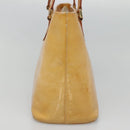 LOUIS VUITTON Monogram Vernis Houston Hand Bag Beige M91004 LV Auth hk2531-3