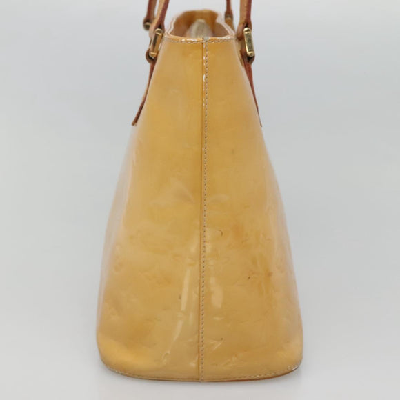 LOUIS VUITTON Monogram Vernis Houston Hand Bag Beige M91004 LV Auth hk2531