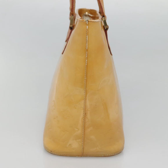 LOUIS VUITTON Monogram Vernis Houston Hand Bag Beige M91004 LV Auth hk2531