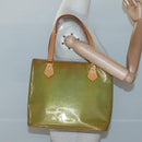 LOUIS VUITTON Monogram Vernis Houston Hand Bag Baby Blue M91005 LV Auth hk2533-22