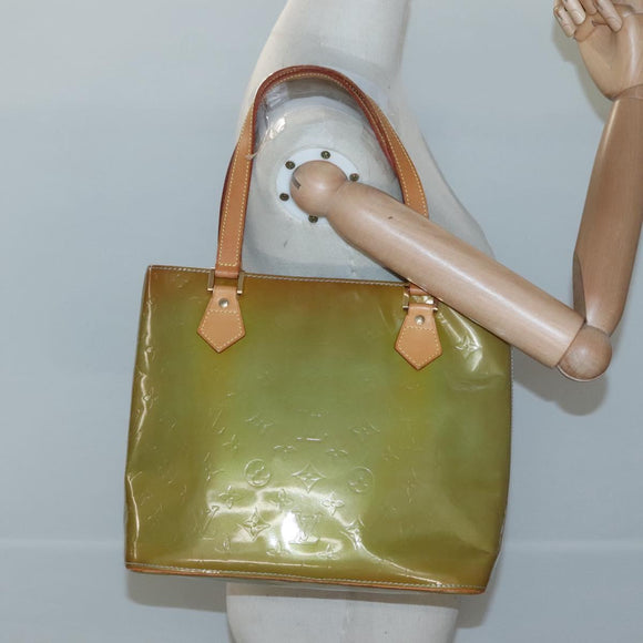 LOUIS VUITTON Monogram Vernis Houston Hand Bag Baby Blue M91005 LV Auth hk2533