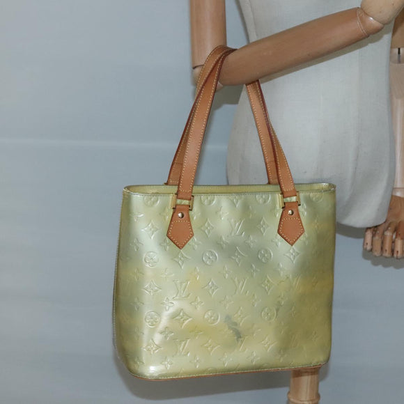 LOUIS VUITTON Monogram Vernis Houston Hand Bag Gris M91053 LV Auth hk2535