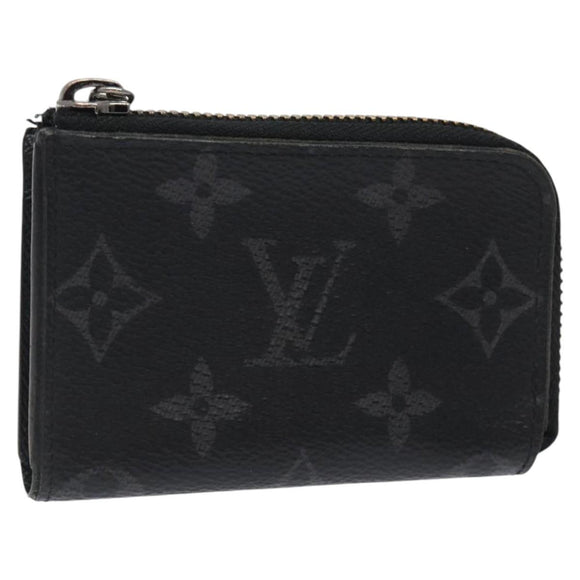 LOUIS VUITTON Monogram Eclipse Porte monnaie Jour Coin Purse M63536 Auth hk2554