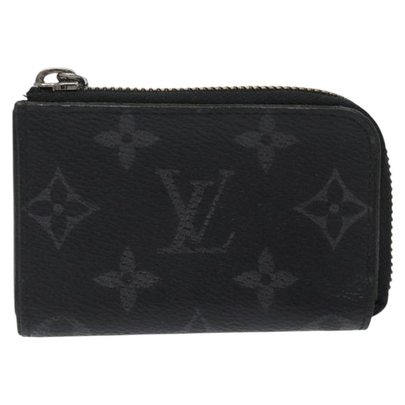 LOUIS VUITTON Monogram Eclipse Porte monnaie Jour Coin Purse M63536 Auth hk2554