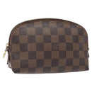 LOUIS VUITTON Damier Ebene Pochette Cosmetic PM Pouch N47516 LV Auth hk2571-1