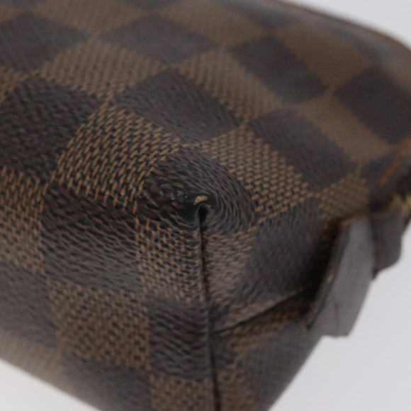 LOUIS VUITTON Damier Ebene Pochette Cosmetic PM Pouch N47516 LV Auth hk2571