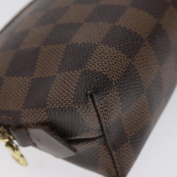 LOUIS VUITTON Damier Ebene Pochette Cosmetic PM Pouch N47516 LV Auth hk2571