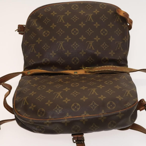 LOUIS VUITTON Monogram Saumur 30 Shoulder Bag M42256 LV Auth hk2574