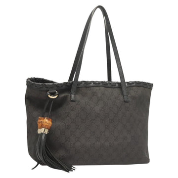 GUCCI GG Canvas Tote Bag Outlet Gray 354664 Auth hk2586