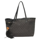 GUCCI GG Canvas Tote Bag Outlet Gray 354664 Auth hk2586-13