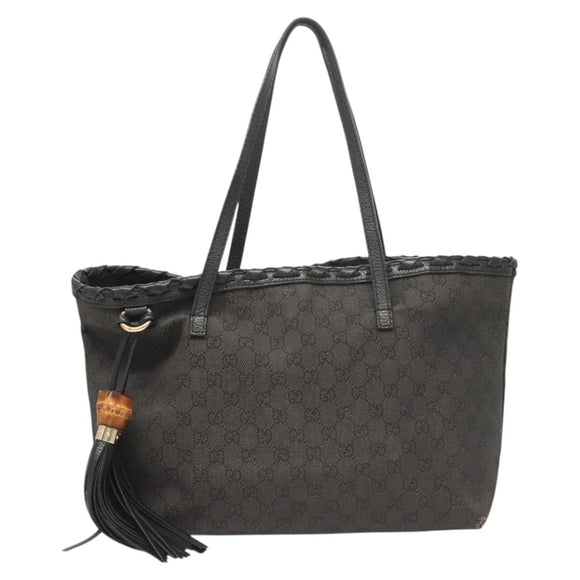 GUCCI GG Canvas Tote Bag Outlet Gray 354664 Auth hk2586