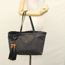 GUCCI GG Canvas Tote Bag Outlet Gray 354664 Auth hk2586-22