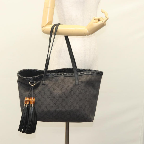 GUCCI GG Canvas Tote Bag Outlet Gray 354664 Auth hk2586