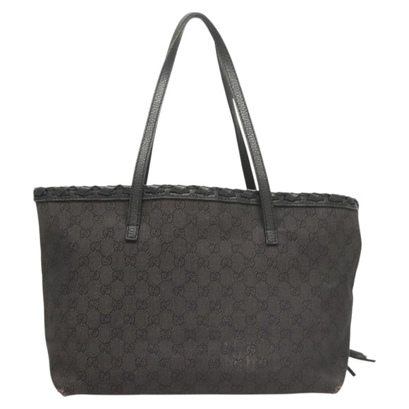 GUCCI GG Canvas Tote Bag Outlet Gray 354664 Auth hk2586