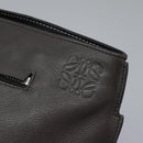 LOEWE Anagram Body Bag Leather Gray Silver Auth hk2593-18