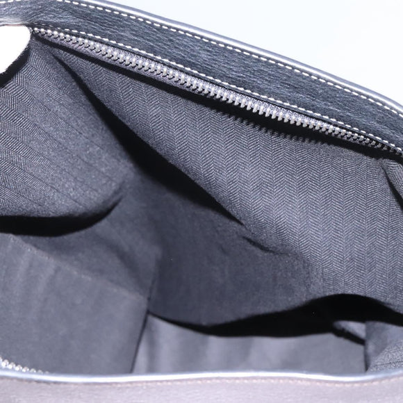 LOEWE Anagram Body Bag Leather Gray Silver Auth hk2593