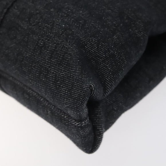 BVLGARI Logo Mania Shoulder Bag Canvas Black Silver Auth hk2594