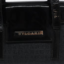 BVLGARI Logo Mania Shoulder Bag Canvas Black Silver Auth hk2594-14