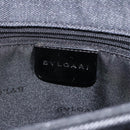 BVLGARI Logo Mania Shoulder Bag Canvas Black Silver Auth hk2594-16