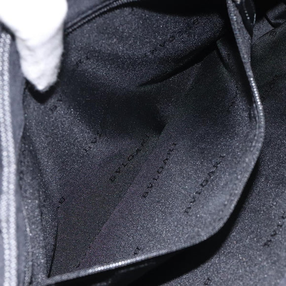 BVLGARI Logo Mania Shoulder Bag Canvas Black Silver Auth hk2594