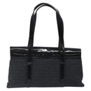 BVLGARI Logo Mania Shoulder Bag Canvas Black Silver Auth hk2594-3