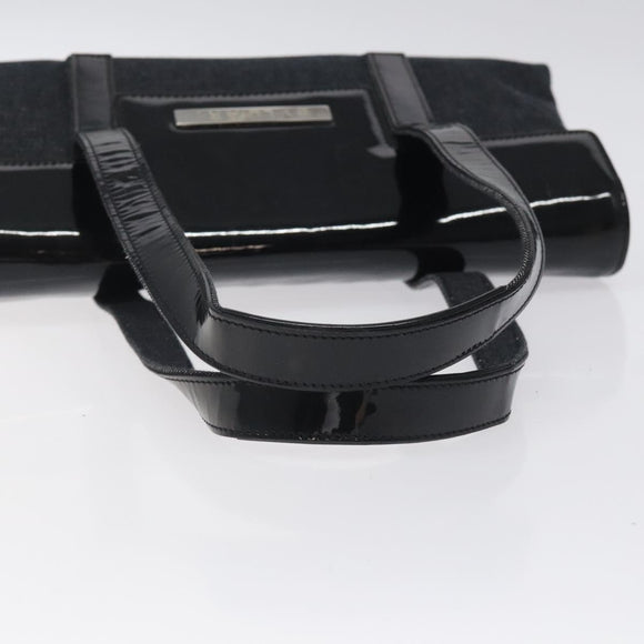 BVLGARI Logo Mania Shoulder Bag Canvas Black Silver Auth hk2594