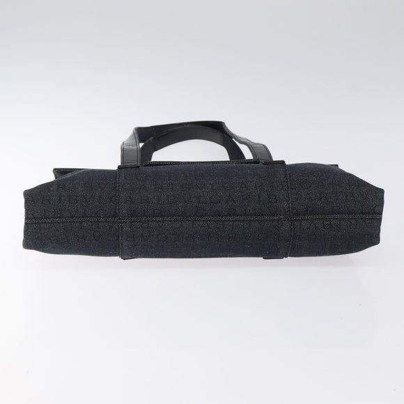 BVLGARI Logo Mania Shoulder Bag Canvas Black Silver Auth hk2594