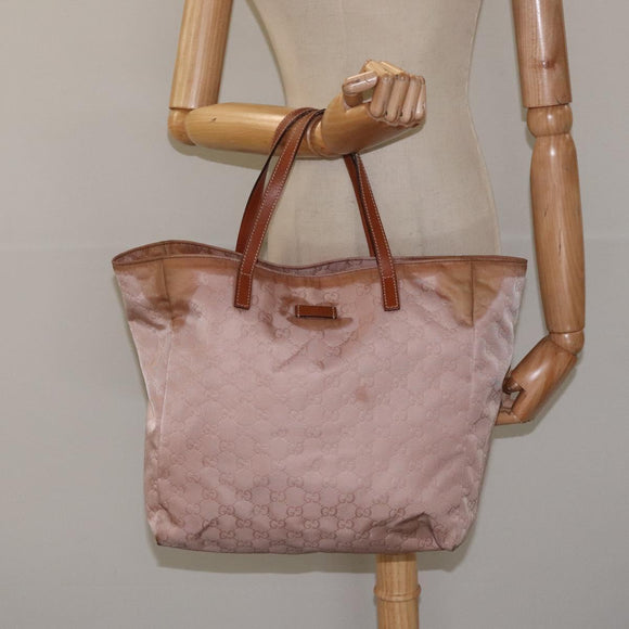 GUCCI GG Canvas Hand Bag Pink 282439 Auth hk2599