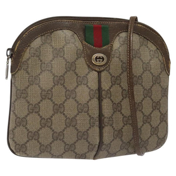 GUCCI GG Supreme Web Sherry Line Shoulder Bag PVC Beige 904 02 047 Auth hk2601