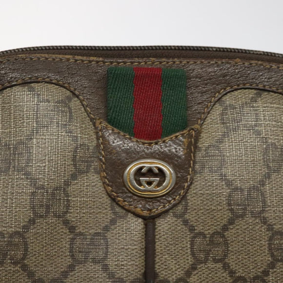 GUCCI GG Supreme Web Sherry Line Shoulder Bag PVC Beige 904 02 047 Auth hk2601