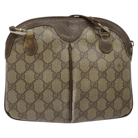 GUCCI GG Supreme Web Sherry Line Shoulder Bag PVC Beige 904 02 047 Auth hk2601