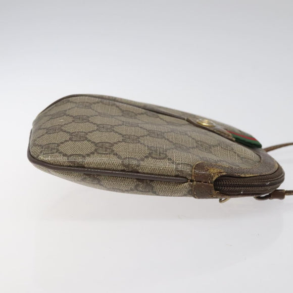 GUCCI GG Supreme Web Sherry Line Shoulder Bag PVC Beige 904 02 047 Auth hk2601