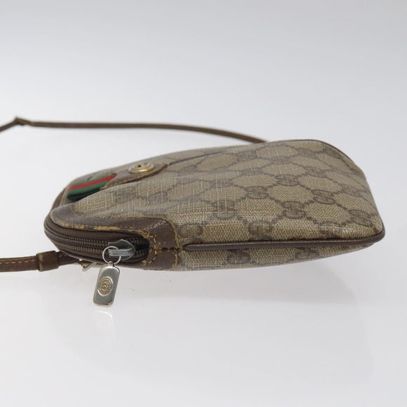 GUCCI GG Supreme Web Sherry Line Shoulder Bag PVC Beige 904 02 047 Auth hk2601