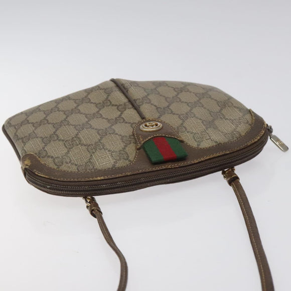 GUCCI GG Supreme Web Sherry Line Shoulder Bag PVC Beige 904 02 047 Auth hk2601