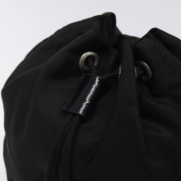 PRADA Pouch Nylon Black Silver Auth hk2611