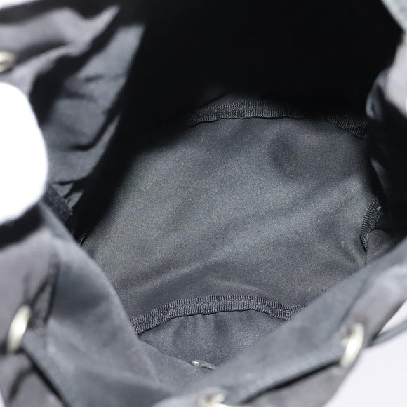 PRADA Pouch Nylon Black Silver Auth hk2611