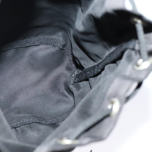 PRADA Pouch Nylon Black Silver Auth hk2611