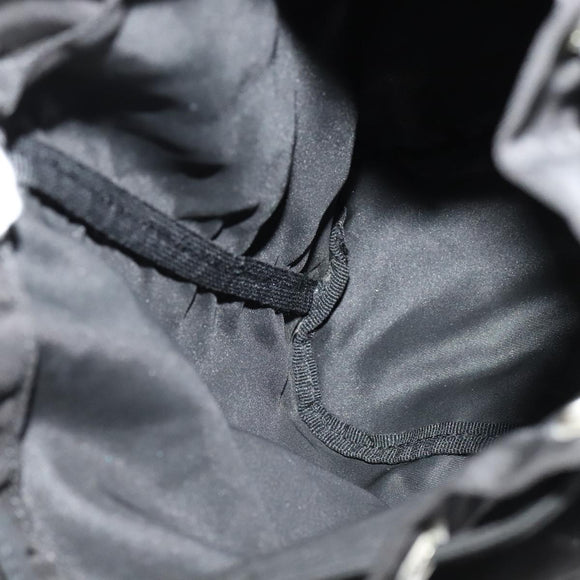 PRADA Pouch Nylon Black Silver Auth hk2611