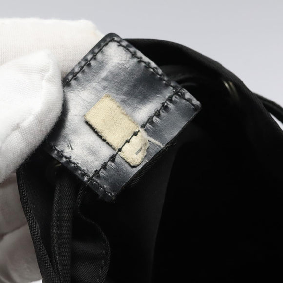 PRADA Pouch Nylon Black Silver Auth hk2611
