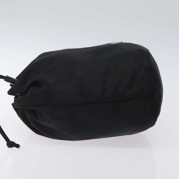 PRADA Pouch Nylon Black Silver Auth hk2611