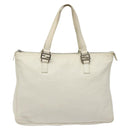 FENDI Hand Bag Leather White Silver Auth hk2612-13