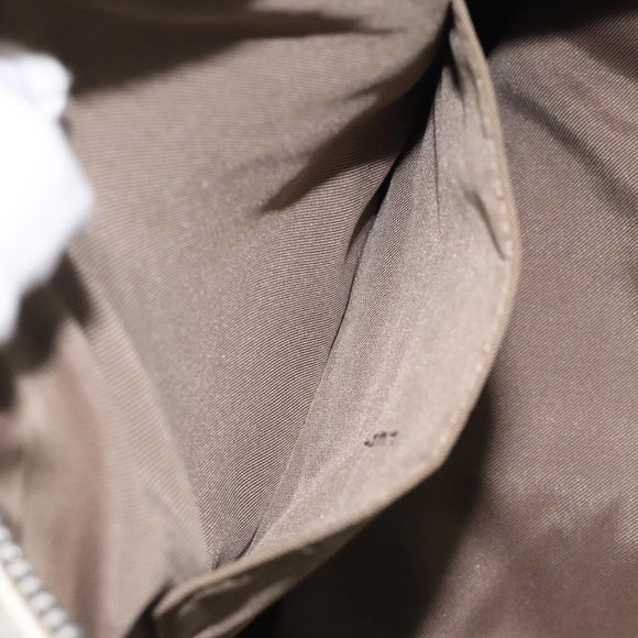 FENDI Hand Bag Leather White Silver Auth hk2612