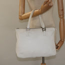 FENDI Hand Bag Leather White Silver Auth hk2612-22