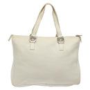 FENDI Hand Bag Leather White Silver Auth hk2612-2