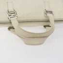 FENDI Hand Bag Leather White Silver Auth hk2612-7