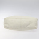 FENDI Hand Bag Leather White Silver Auth hk2612-5